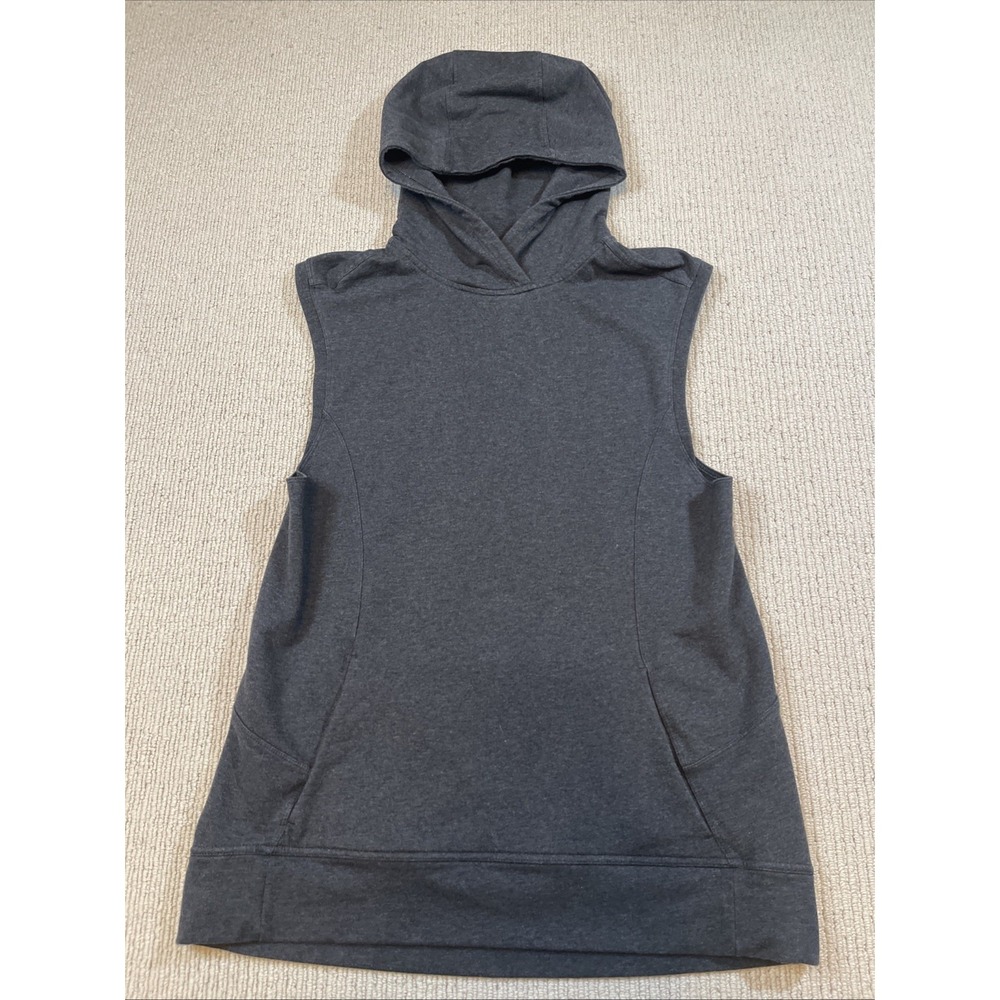 Lululemon Women's 8 Blissed Out Sleeveless Hoodie Heathered Gray Yoga Gym
